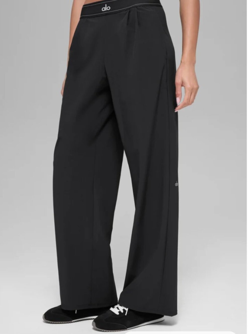 ALO Suit Up Trouser Pants (Long)-Black-Size Large Long - Gem